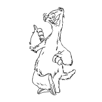 A coloring page of ice age